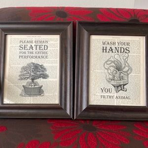 Set of 2-Framed Bathroom Art